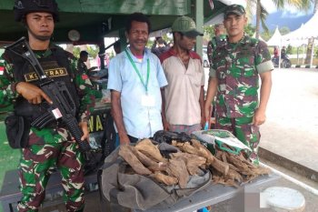 Yonif PR 328/DGH tangkap warga PNG pemilik 19,5 gaharu ilegal