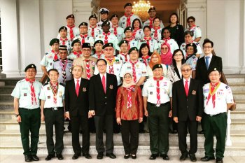 Presiden Singapura beri penghargaan pengurus Pramuka Indonesia