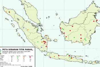 Rabu (17/7), tak ditemukan titik panas di Jambi