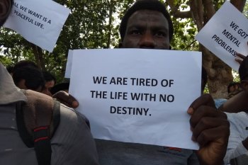 Pencari suaka di Tanjungpinang demonstrasi tuntut pertanggungjawaban UNHCR