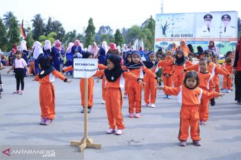 Ratusan anak PAUD senam Gemari saat peringati Hari Anak