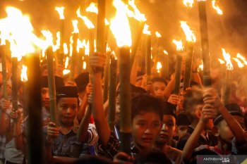 Pawai obor sambut peringatan HUT RI di Gorontalo