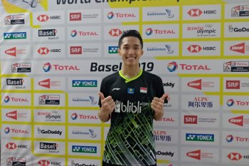 Jonatan capai perempat final Kejuaraan Dunia, satu satunya tunggal putra