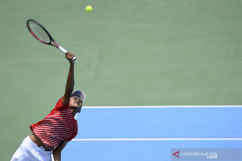 Ari Fahresi berjuang susul tim Indonesia hadapi Barbados di Davis Cup 2021