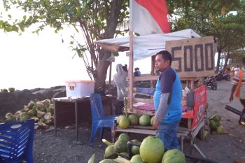 Gara-gara kabut asap, penjual kelapa muda di Pantai Padang sepi pembeli