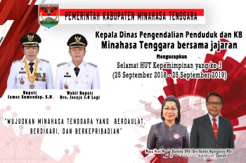 Dinas Pengendalian Penduduk dan KB Daerah Minahasa Tenggara Satu Tahun Kepemimpinan JS-JL