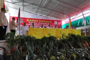 Panggung Raker KBK dengan hiasan sayuran Modoinding