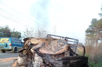 Kecelakaan truk dengan pickup di Jalinsum Lampung, 6 orang tewas di lokasi