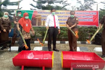 Kejari Dharmasraya musnahkan barang bukti narkotika (Video)