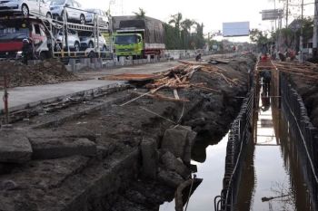 Pemprov Sumatera Selatan normalisasi drainase  jalan utama Palembang