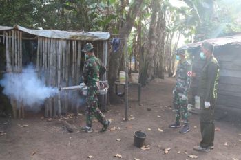 Satgas Yonif 411/PDW lakukan "fogging" di Sota Merauke