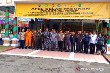 Polres Kepulauan Sangihe menggelar apel pengamanan Natal