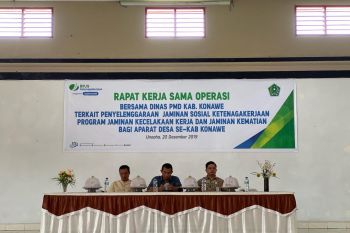 BPJS Ketenagakerjaan Adukasi Manfaat Program kepada Kades se-Konawe
