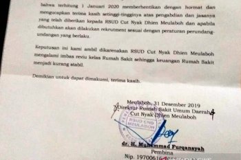 Ratusan tenaga medis honorer di RSUD Cut Nyak Dhien diberhentikan