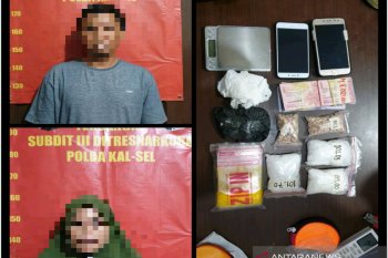 Polisi ringkus pasangan suami istri di Kalsel simpan 370,39 gram narkotika