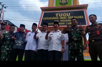Peresmian tugu kerukunan lintas agama di Bandarlampung
