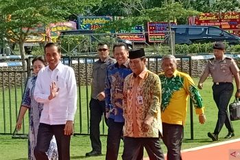 Presiden Jokowi tiba di arena utama Peringatan HPN 2020