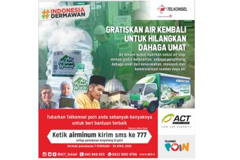 Sediakan air minum gratis di masjid dan pesantren melalui Telkomsel POIN mu