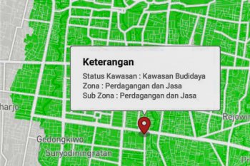 Informasi tata ruang Yogyakarta dapat diakses daring