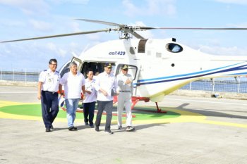 Menhub tinjauan  jalur kereta api Sulsel dari udara