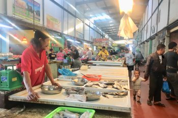 Angin kencang kosongkan lapak ikan pasar di Batam