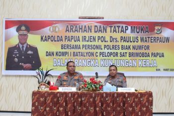 Kapolda Papua  ingatkan anggota Polres Biak laksanakan tugas dengan baik