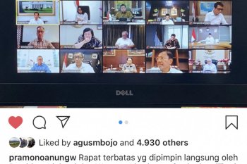 Presiden Jokowi gelar rapat kabinet secara daring