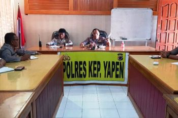 Polres Yapen gelar rapat  pencegahan corona