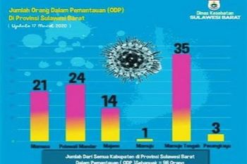 98 orang dalam pemantauan COVID-19 di Sulawesi Barat