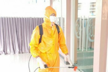 Pomdam I/BB  lakukan penyemprotan disinfektan, cegah corona