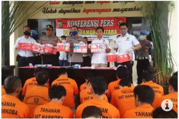 Polisi Lampung Utara tangkap 59 tersangka penyalahgunaan narkotika