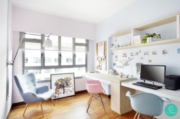 Lima inspirasi "home office"  warna pastel yang bikin betah  saat WFH