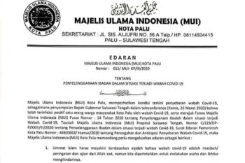 MUI Palu  minta umat Islam lakukan qunut nazilah hadapi COVID-19