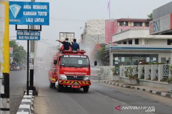 Kapolres Inhil harapkan penyemprotan disinfektan bisa dilaksanakan setiap hari
