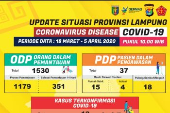 Kasus terkonfirmasi positif COVID-19 di Lampung jadi 13