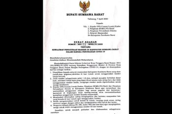 Ke luar rumah, warga KSB wajib gunakan masker