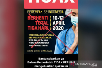 Postingan di medsos ajakan berhenti beraktivitas selama tiga hari hoaks