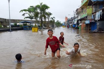 Luapan Sungai Barito meluas   di tengah pandemi COVID-19