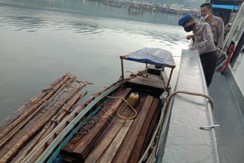 Satpolair Sibolga amankan satu kapal pengangkut kayu ilegal