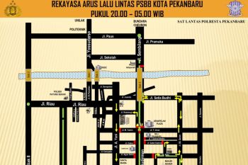 Polisi tutup Jalan Jenderal Sudirman Pekanbaru terkait PSBB, berikut ini rutenya