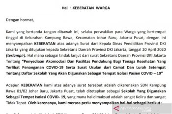 Warga Kampung Rawa tolak sekolah jadi lokasi isolasi COVID-19