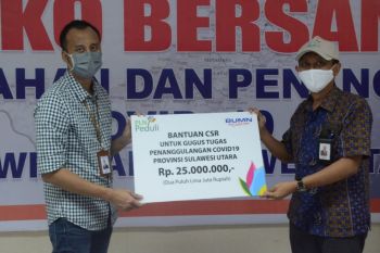 PLN menyerahkan bantuan penanganan COVID-19 di Sulut