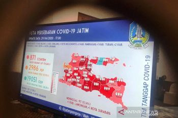 Jumlah pasien terkonfirmasi positif di Jatim capai 871 orang