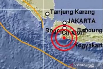Gempa magnitudo 5,0 SR mengguncang Sukabumi
