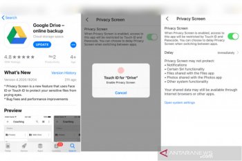 Google Drive tambah perlindungan dengan FaceID dan TouchID