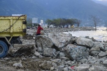 Pekerjaan tanggul pantai teluk Palu