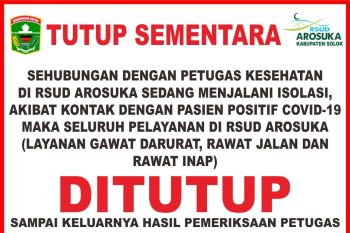 Pernah rawat pasien positif COVID-19, RSUD Arosuka ditutup