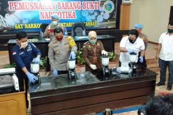 Polrestabes Makassar musnahkan sabu 1,7 kilogram selama pandemi