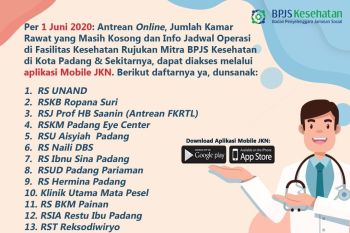 14 Faskes rujukan mitra BPJS Kesehatan di Padang dan sekitarnya terapkan antrean daring via mobile JKN