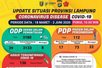 Pasien sembuh COVID-19 di Lampung bertambah jadi 80 orang